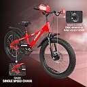 Stryder Rexy 20T Fat Tyre BMX Cycle for Kids (Unisex) | V-Brakes | Nylon Tires | Training Wheels | Sporty Design Cycle for Boys & Girls (Age Range: 8-15 Years) (Red) gallery image