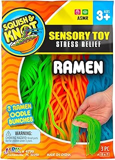 Ramen Textured Stretchy Noodles (1 Ramen Pack) Strings and Super Sensory Fidget Toys for Kids and Adults. Stocking Stuffers Fidget Pack. Autism, Anxiety Tactile Toy Kids Party Favor RAMEN-4799-1