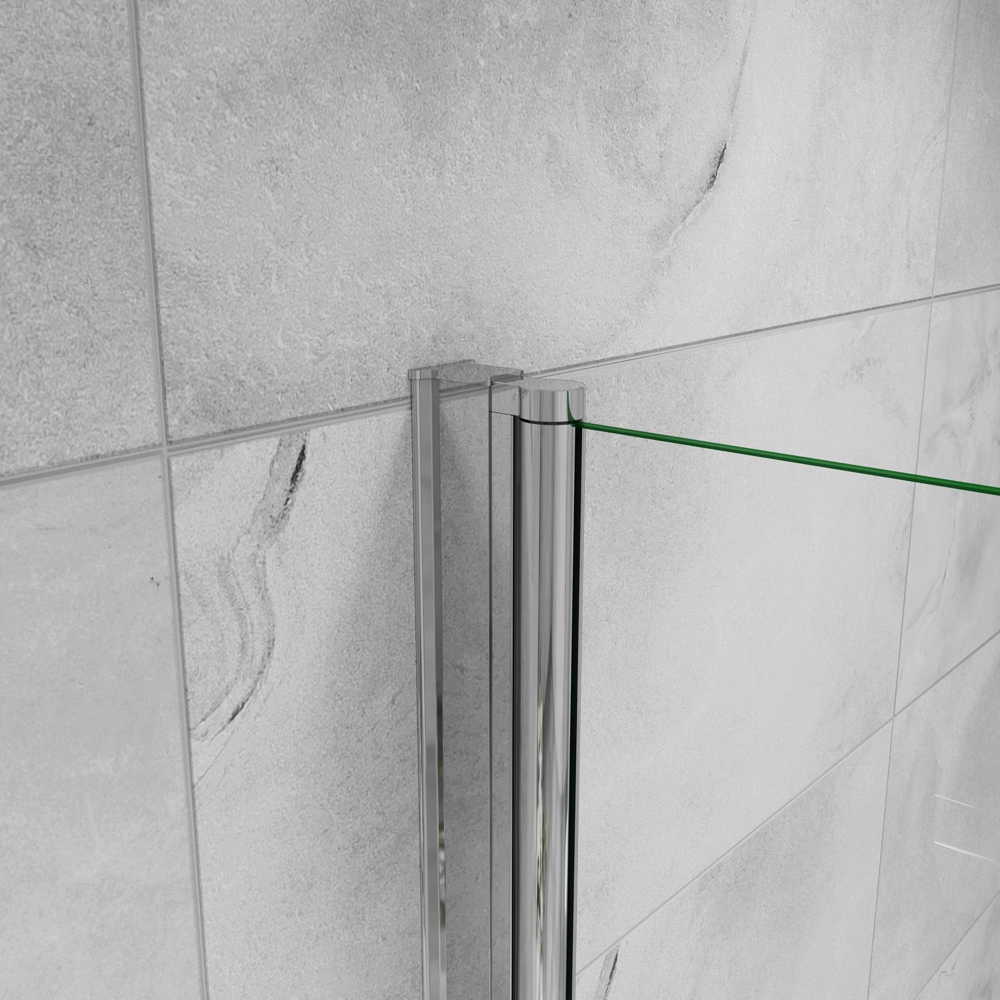 AICA paroi de douche à l'italienne pivotante 55x200cm paroi de douche retour pivotant mural en verre 6mm anticalcaire, profilé en alu chromé