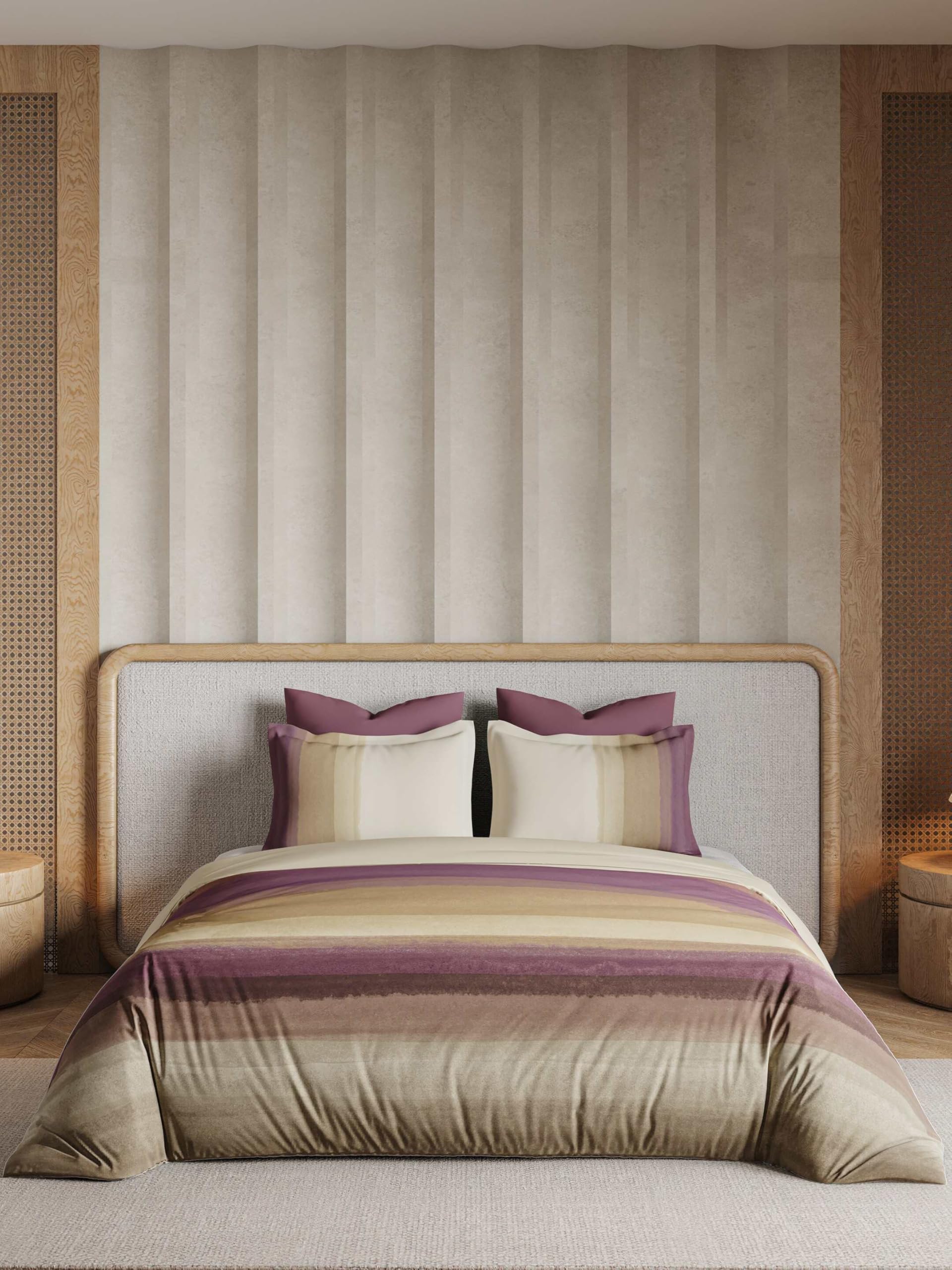 D'Decor King Size Soft 144 TC Cotton Bedsheet Witl 2 Pillow Cover - Size of Bedsheets (274cm x 229cm) - Grapeade