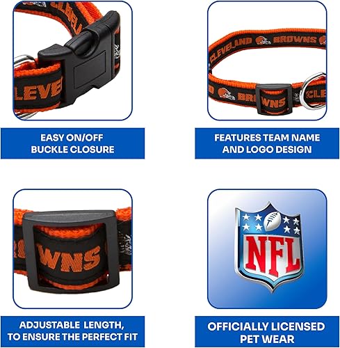 Miniatura 42 de Pets First Collar para perro de la NFL 32 equipos NFL disponibles en 4 tamaños. Collar de PET NFL resistente, fuerte y duradero. Equipo de fútbol