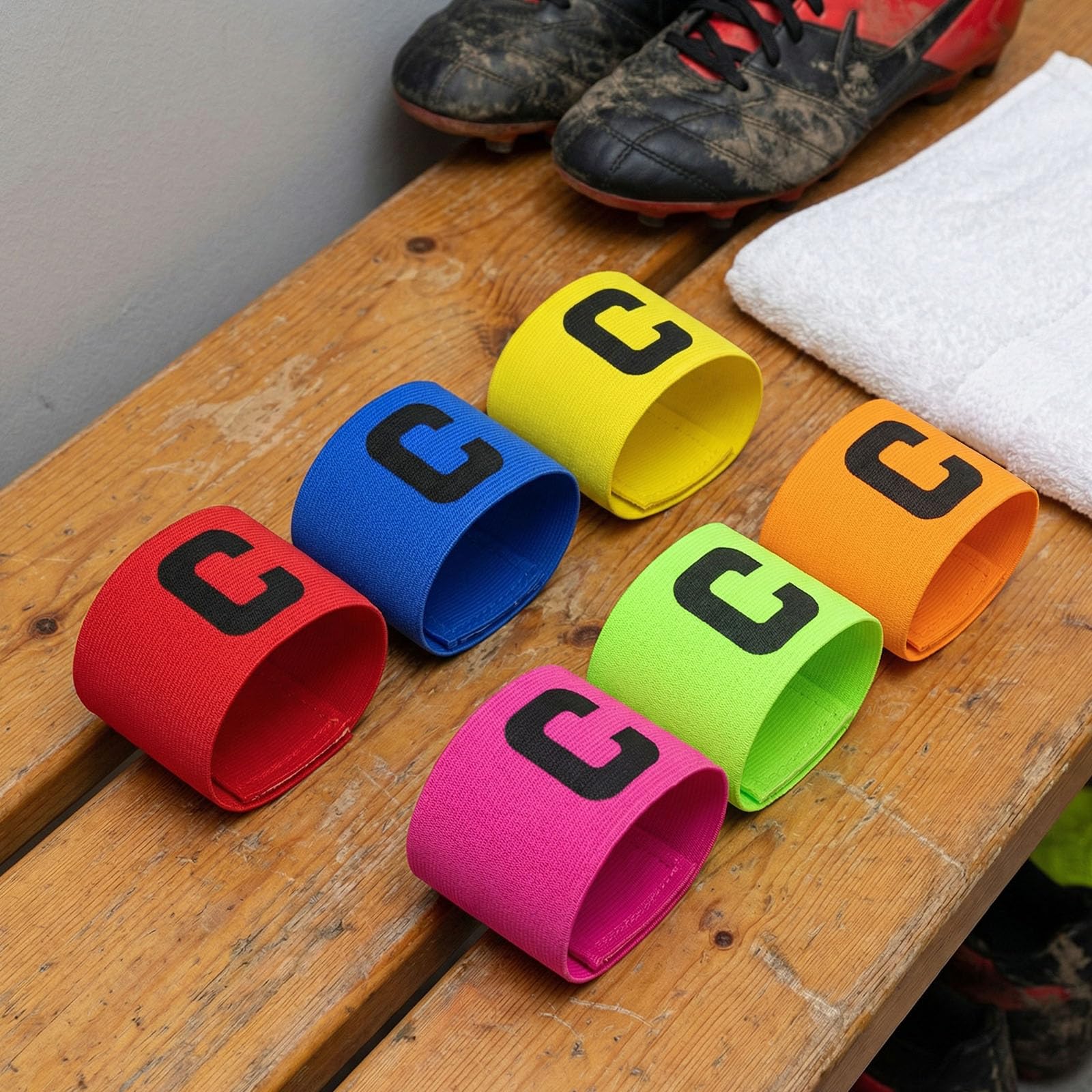 Fascia da calcio da capitano, regolabile, per bambini e adulti, per molti sport