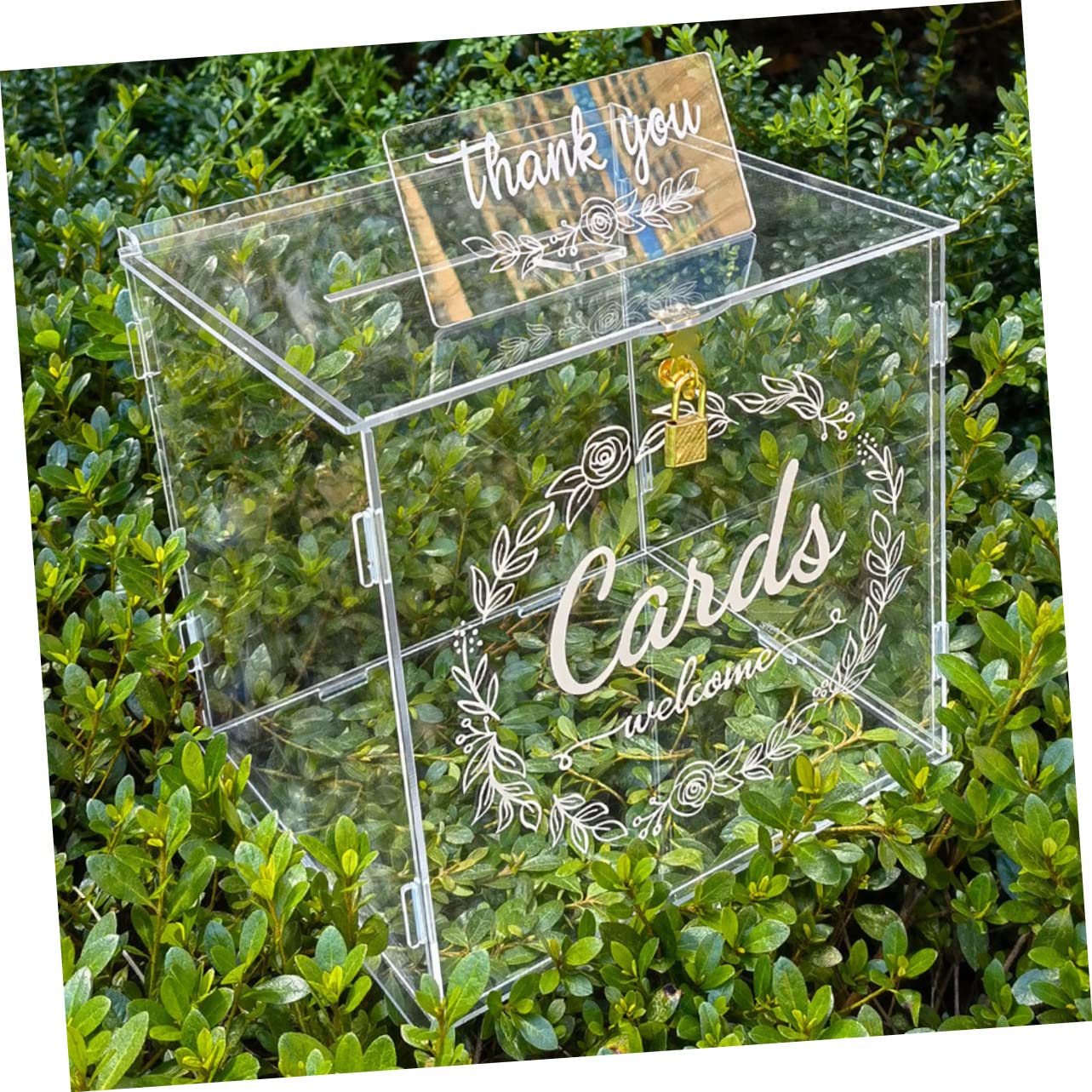 LABRIMP Hochzeitskartenbox mit Schloss Transparente Diy Geldbox für Karten Geldgeschenke und Erinnerungen Große Acrylbox für Hochzeitsfeiern und Partys