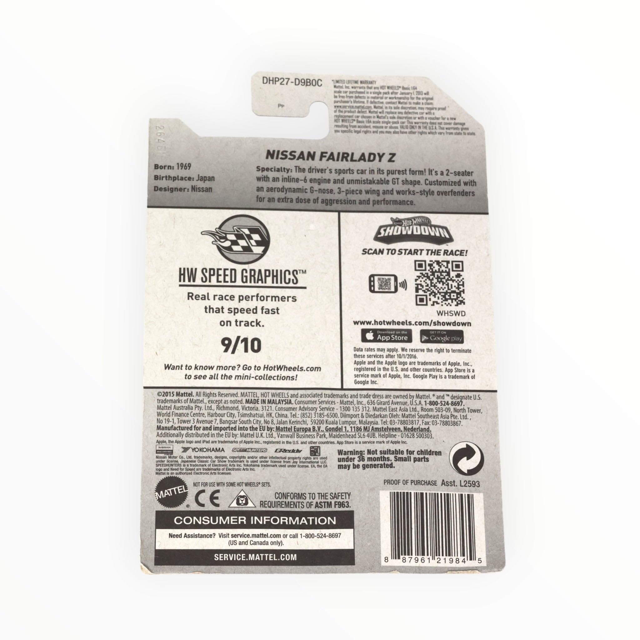 Hot Wheels Nissan Fairlady Z, [blue] 184/250 Speed Graphics 9/10