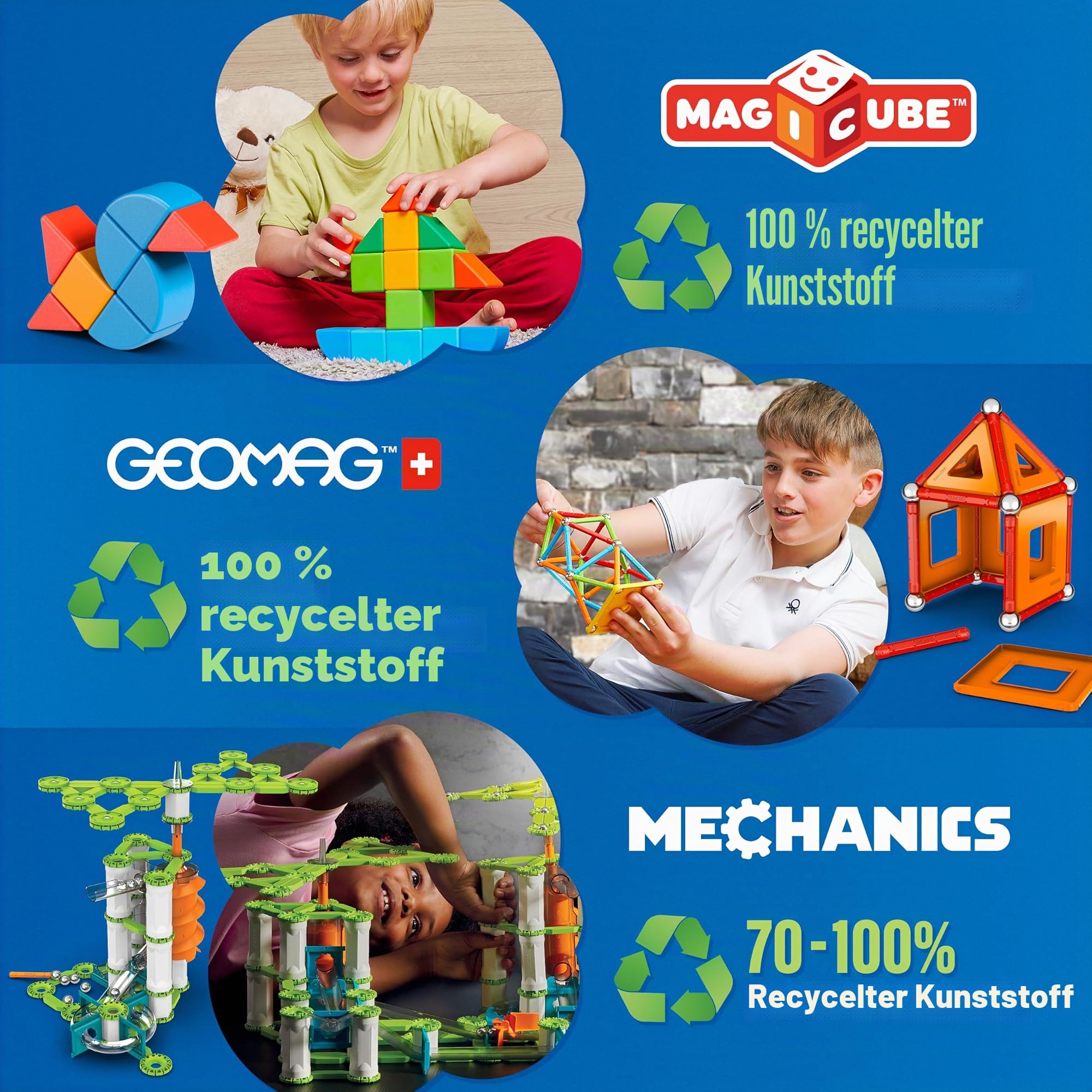GEOMAG - Mechanics Motion Magnetic Gears 160 Teile, Magnetische Bausteine für Kinder mit Zahnrädern, Kinderspielzeug ab 7 Jahre, Magnetbausteine STEM Spielzeug, Geburtstag Nikolaus Geschenke Kinder
