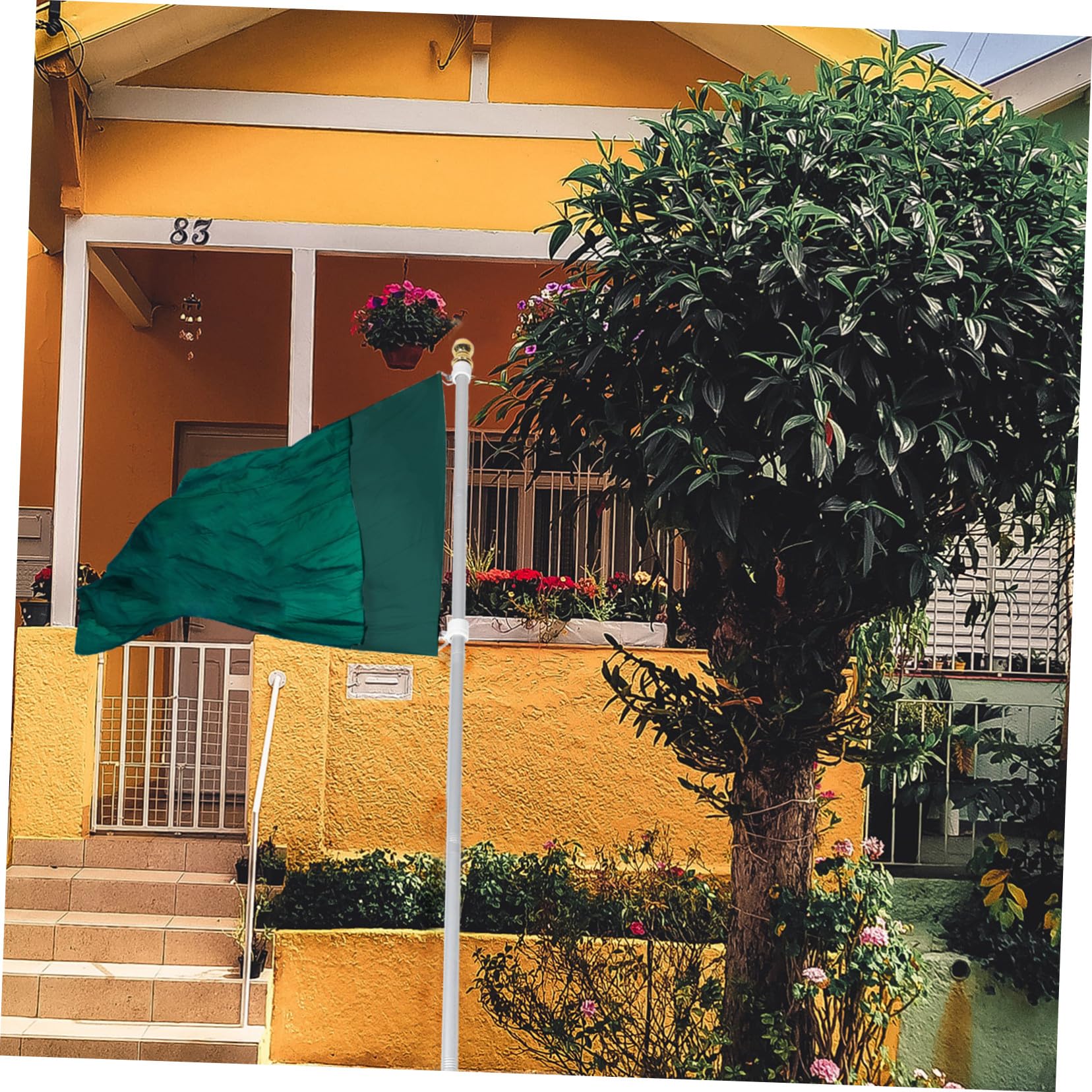 NUOBESTY Asta Bandiera in Acciaio Inossidabile Antiruggine con Anello Rotante Supporto Resistente per Giardino Cortile e Balcone Bandiera Esterno Multifunzionale