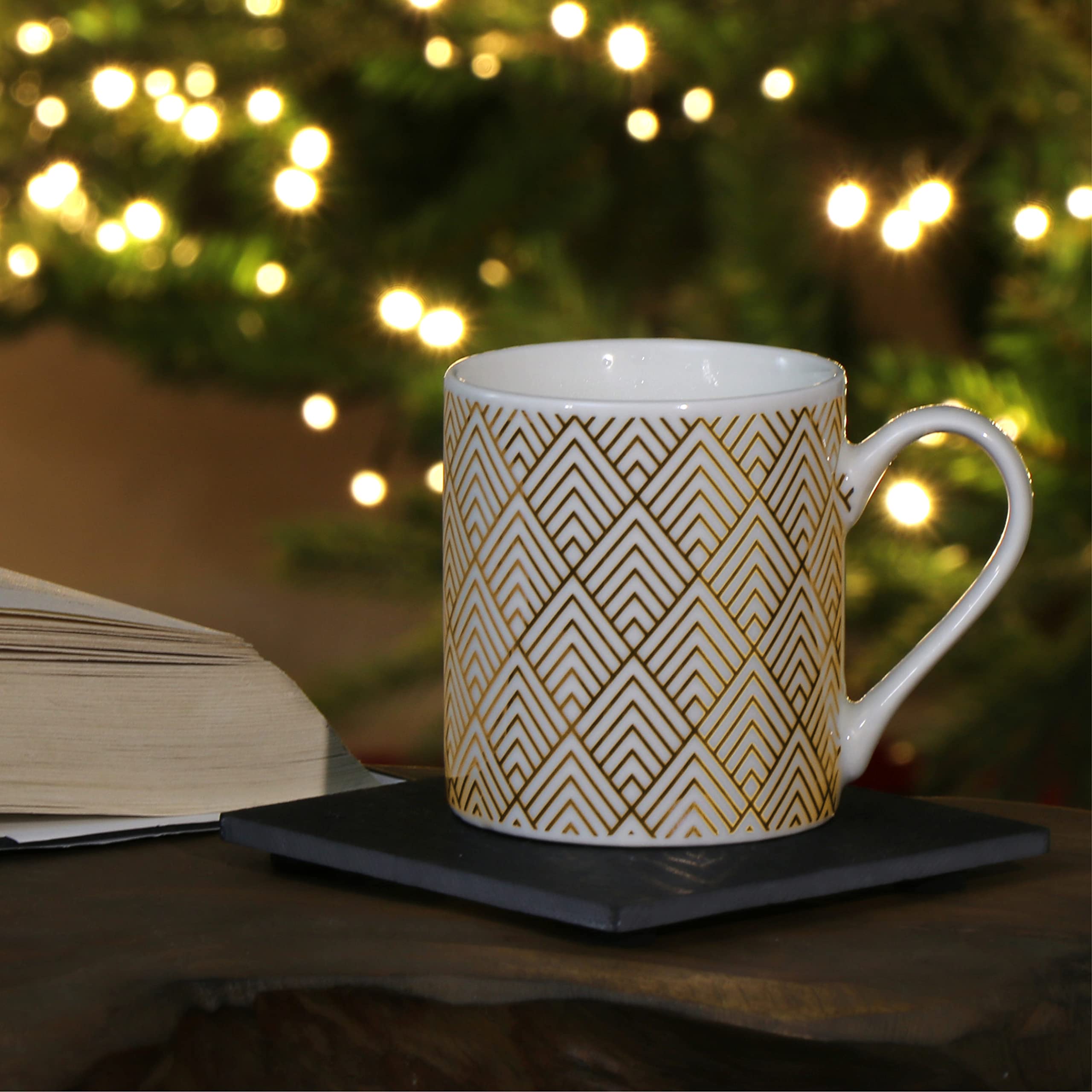 Com-four® 8x Keramische Kopjes 180 Ml In Art Deco Stijl, Kleine Vintage Bekers Voor Espresso, Americano, Thee En Glühwein, Geschikt Voor Warme Dranken