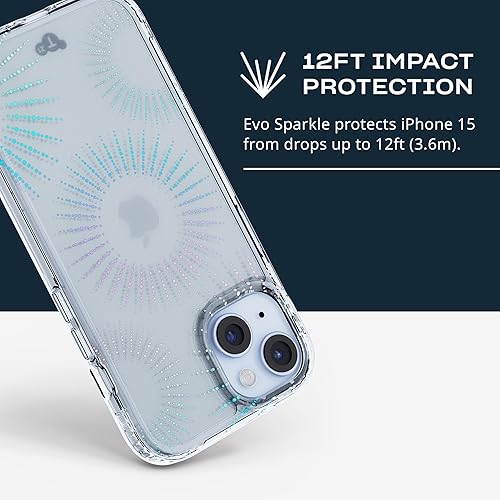Miniatura 5 de Tech21 Evo Sparkle - Funda para iPhone 15 Plus, compatible con MagSafe, funda de protección contra impactos, transparente lunar