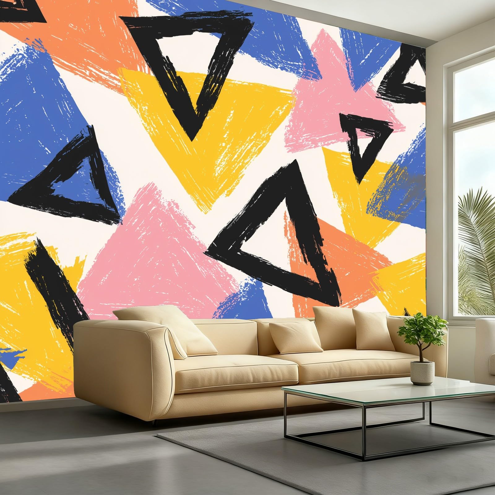 Papier Peint Géométriques Abstraits 280x200cm pour Salon Moderne A4984