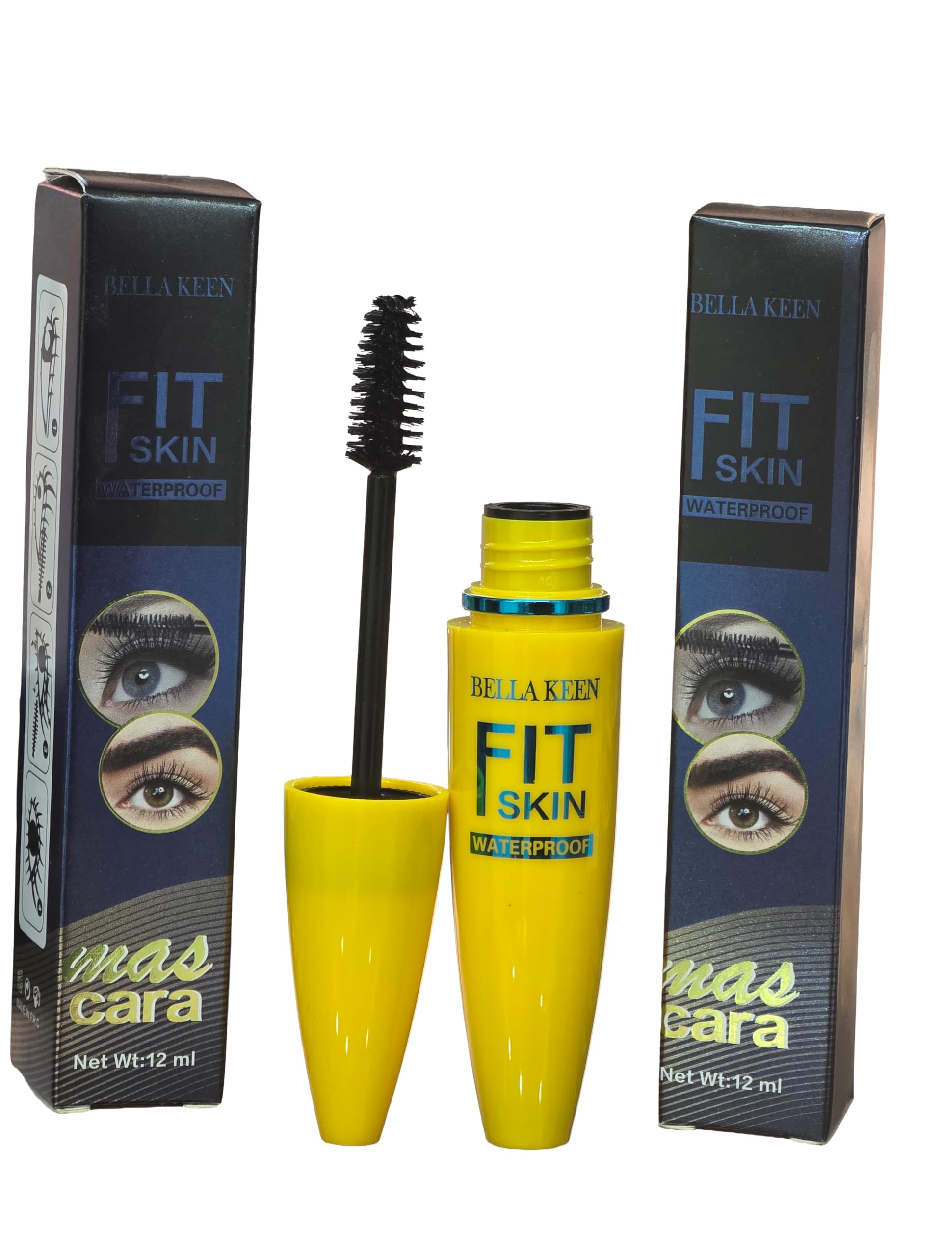 Bella Keen Fit Skin Waterproof Mascara, Long-Lasting Volumizing Smudge-Proof, 12 ml-image-32