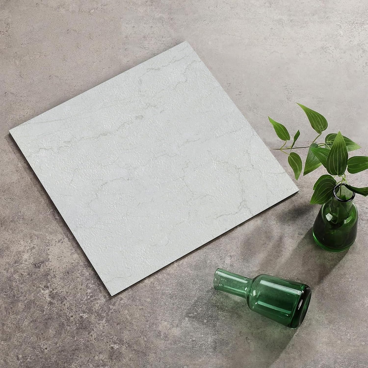 40 Pack Marble Peel and Stick Floor Tiles 12''x 12'' Vinyl Waterproof Sticker, Self Adhesive and Marble Look Sticker on Floor for Bathrooms, Bedrooms, Living Rooms, and Kitchens (40Pack, 8031Beige)
