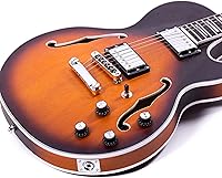 Vista 7 de Grote Guitarra eléctrica de cuerpo semihueco LPF-002 acabado mate con bolsa de gigante (VS)