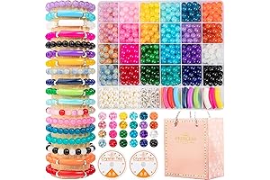 Zyehxed 1060 Piece Crystal Glass Beads Jewelry Making Kit, 24 Bright Colors,...