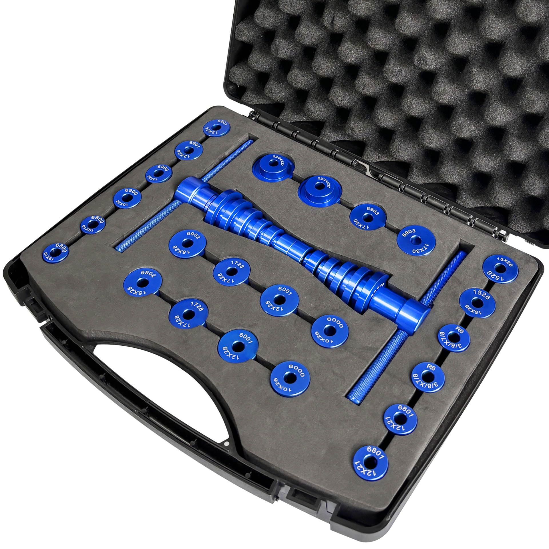 Mimoke Kit d'outil de presse à roulement de vélo professionnel, Ensemble d'installation de roulement de moyeu et de boitier de pédalier, Alliage d'aluminium usiné CNC