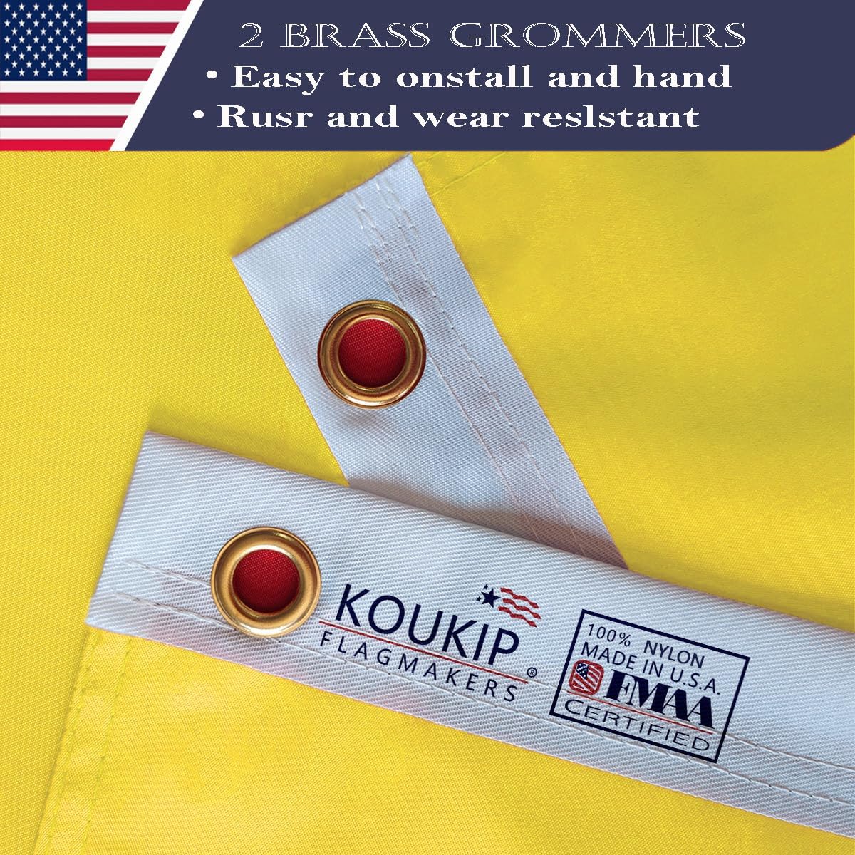 Double Sided Dont Tread On Me Flag 5x8 Made in USA Outdoor Heavy Duty 3 Ply Polyester Gadsden Flag with White Starting Tape and 2 Brass Grommets