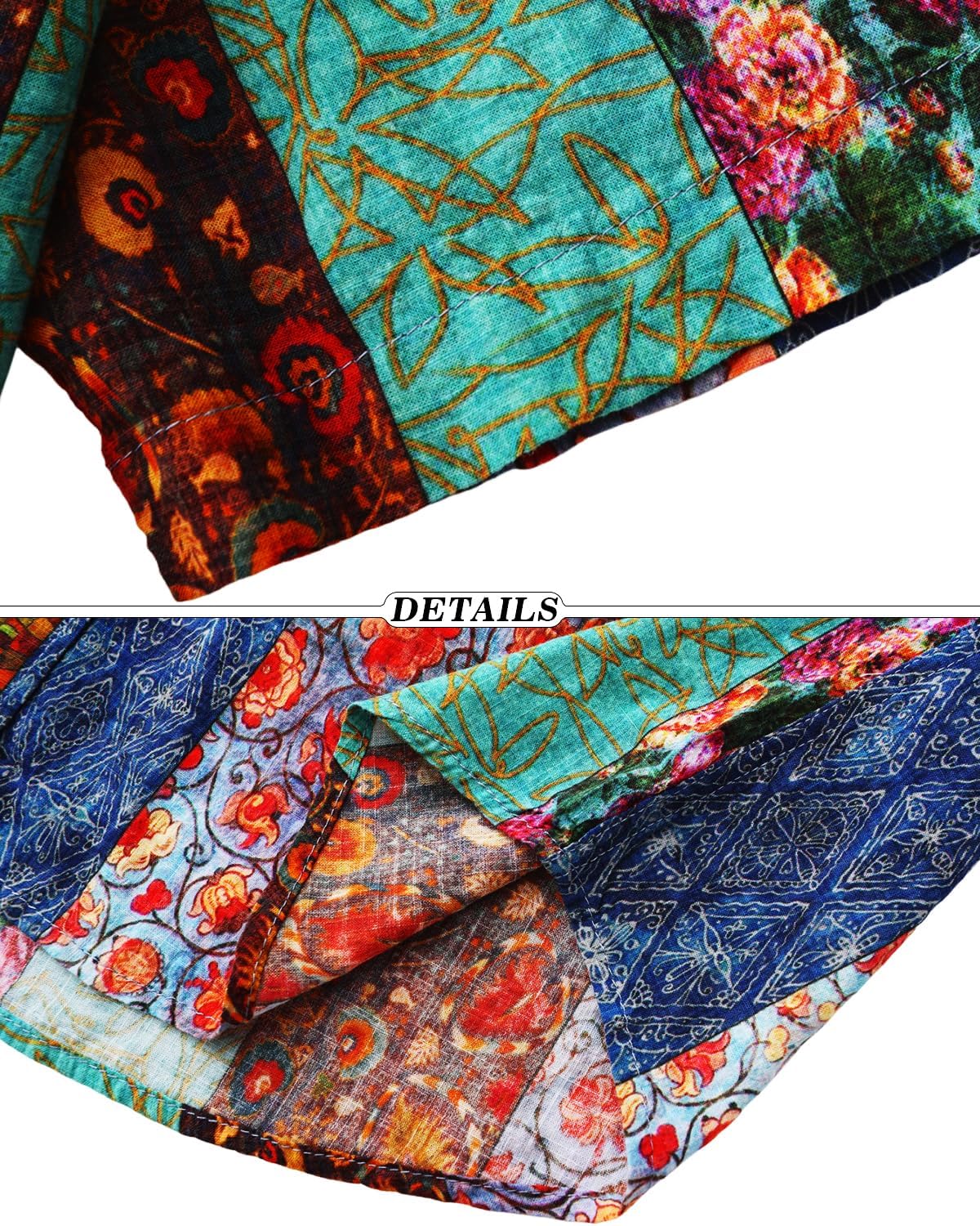 Men Hawaiian Shirt Floral Short Sleeve Shirts Summer Vacation Print Casual Button Down Beach Shirt - Image 5