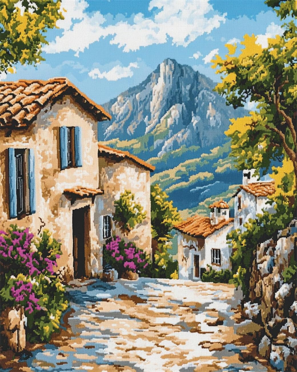Rqwybcaxn Seed Bead Embroidery Kits Tianyuan Street 40x50cm