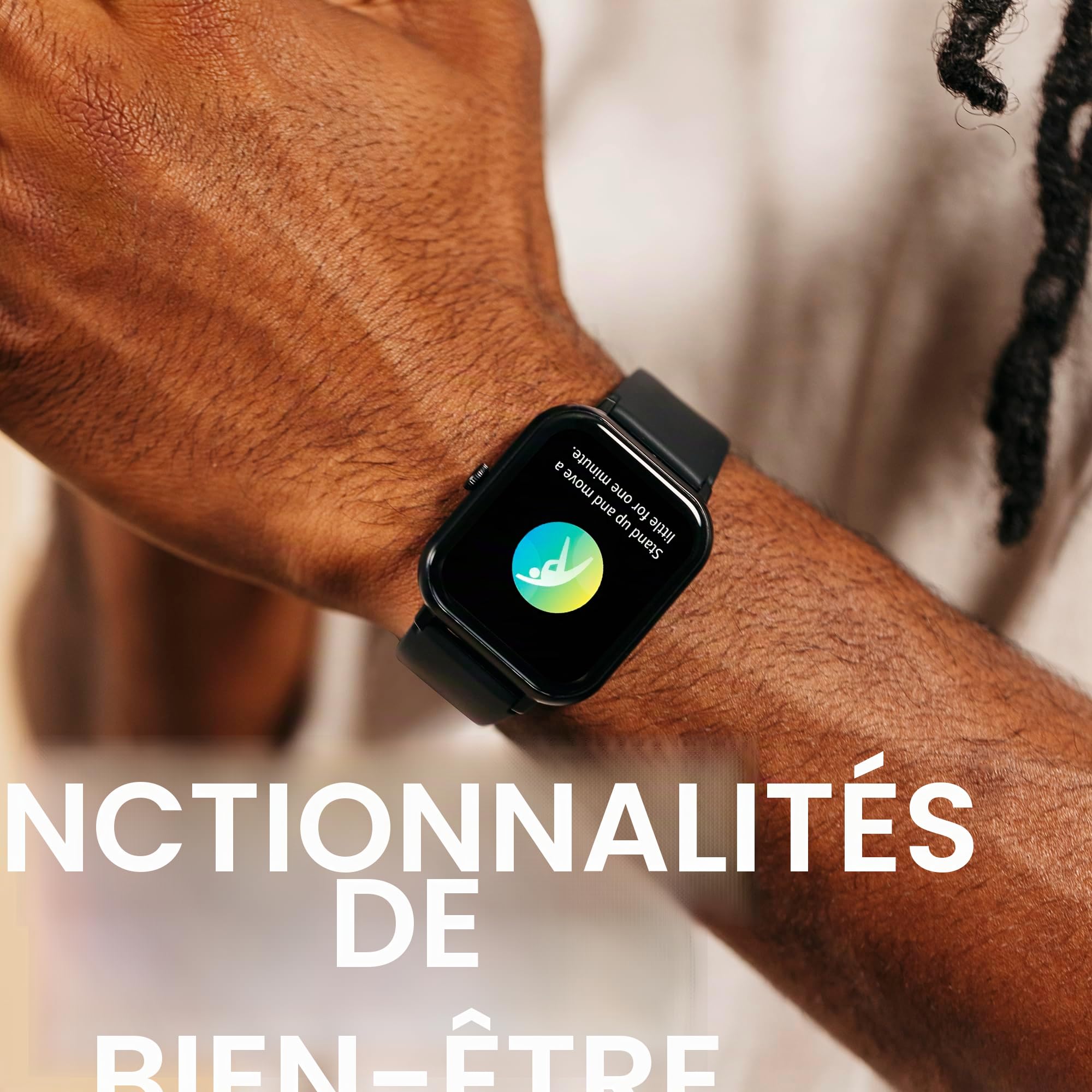 Reflex Active Montre connectée avec Bracelet Noir Series 23, Noir brossé, Moderne