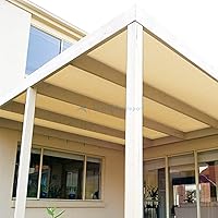 Vista 6 de TANG Rollo de tela para sombra solar, 8 x 50 pies, tela de sombra para jardín, color beige, malla de HDPE, cubierta de pérgola, toldo de repuesto