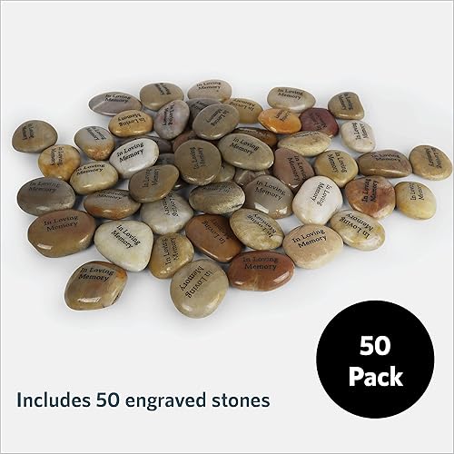 Miniatura 3 de 50 piedras conmemorativas - Rocas inspiradoras de río grabadas en memoria amorosa - Decoraciones de celebración de la vida - Recuerdos de Difuntos