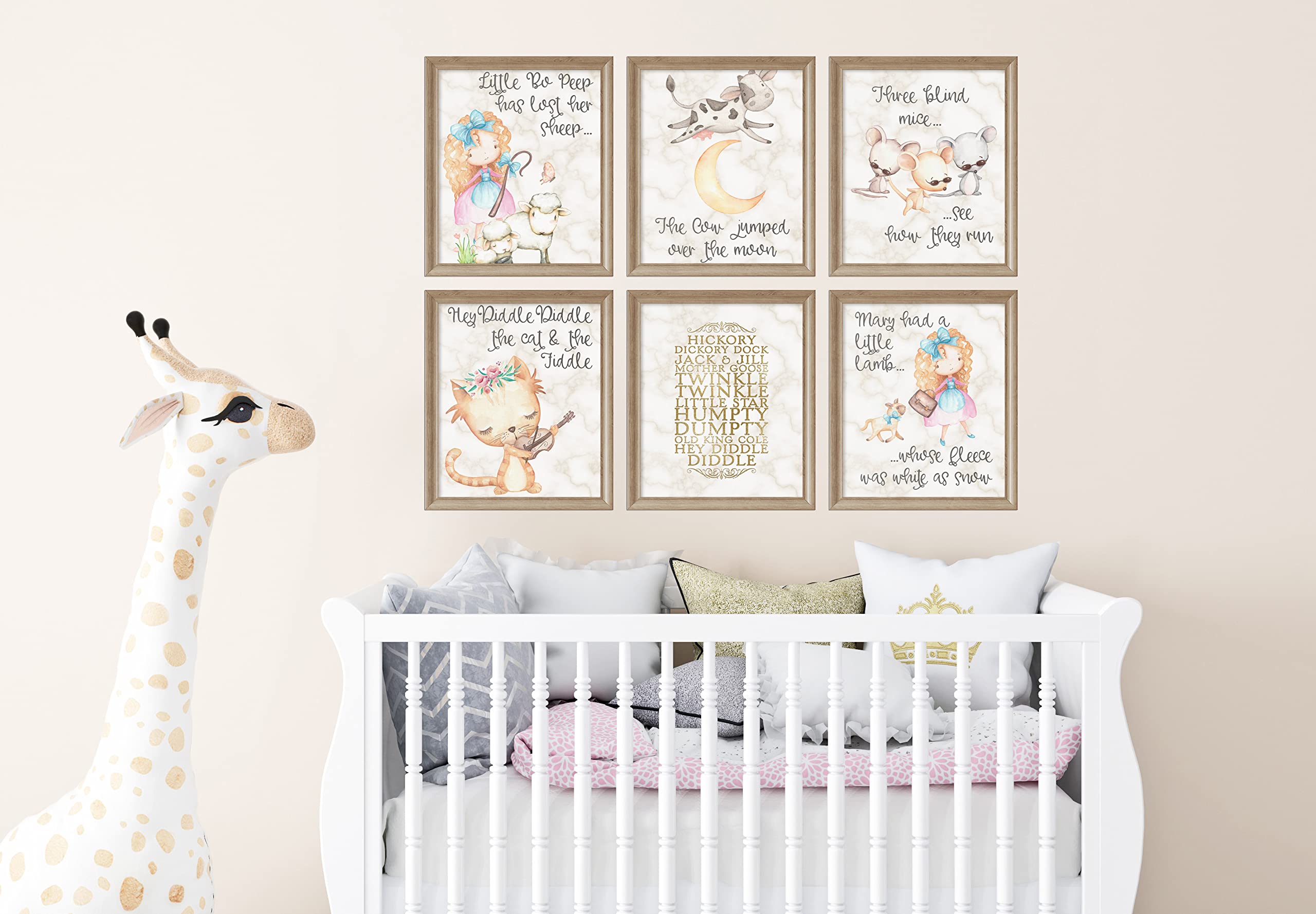 ウォールデコレーション パステルオリーブ Nursery Rhyme Baby Set Wall Art Baby Gift Decor