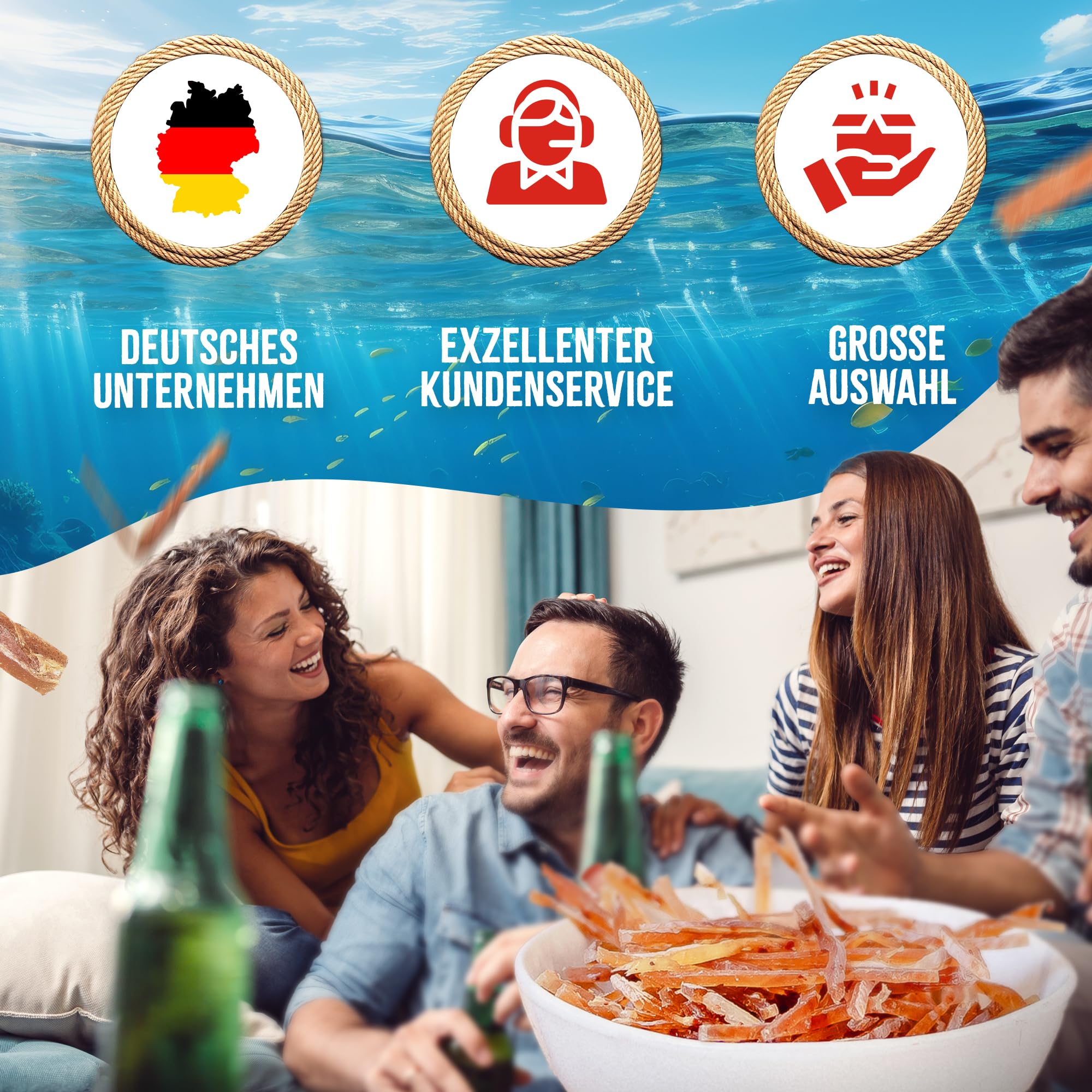 Pazifischer Kabeljau - Original (1kg XXL Pack) - natürlicher Snack getrocknet & gesalzen I Fitness Snack I Trockenfisch Omega 3 I Knabberspaß Beef Jerky Trockenfleisch Alternative