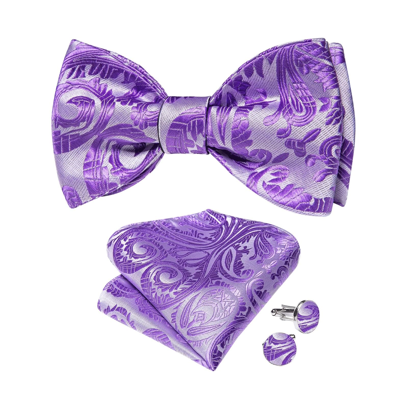 JFDBGU Floral Silk Self-tie Bowties for Man Wedding Accessories Knots Men Groom Bow Ties Hankychief Cufflinks