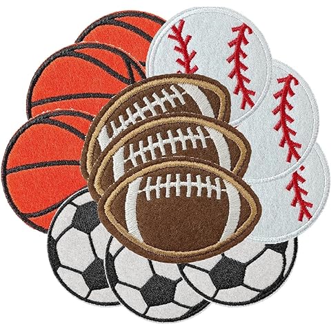 Balls Iron on Patches, Embroidered Balls Patches Sports Themed Applique Patches for...