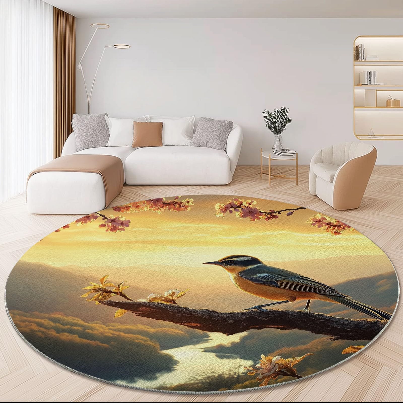 Tappeto rotondo da 210 cm, tappeto moderno antiscivolo, in flanella colorata, lavabile, morbido, per cameretta dei bambini, stanza dei giochi, camera da letto, 210 cm