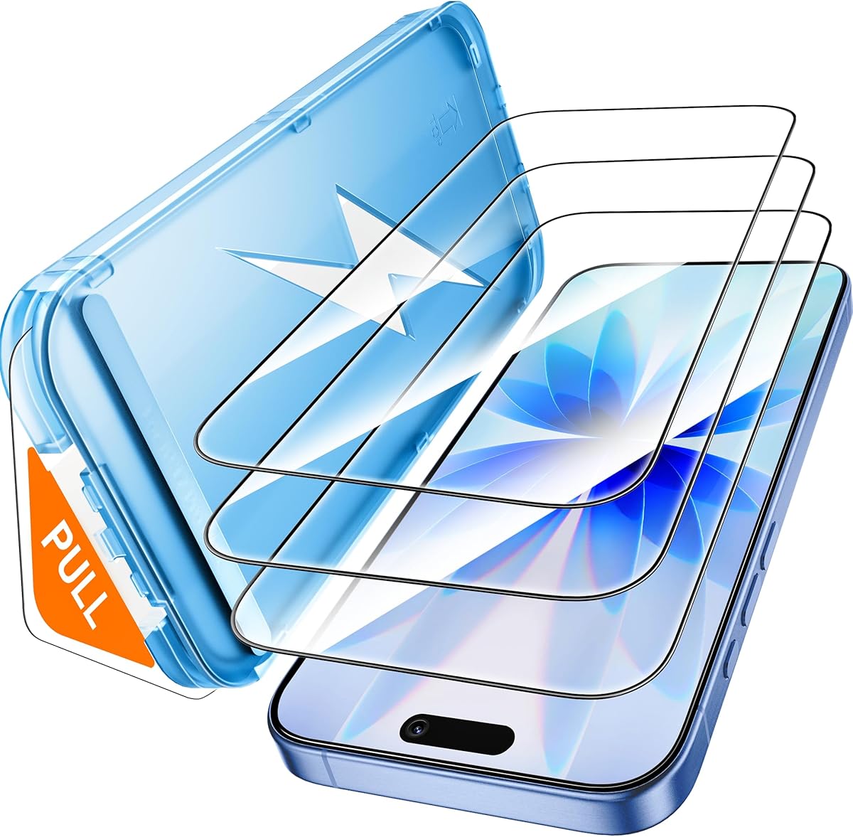 Mkeke for iPhone 17 Screen Protector 3 Pack, [9H+ Hardness] [Military-Grade Drop Protection] [Sensitive Touch] [Easy Installation] [HD Clear] Full Edge Coverage Tempered Glass for 6.3 inch