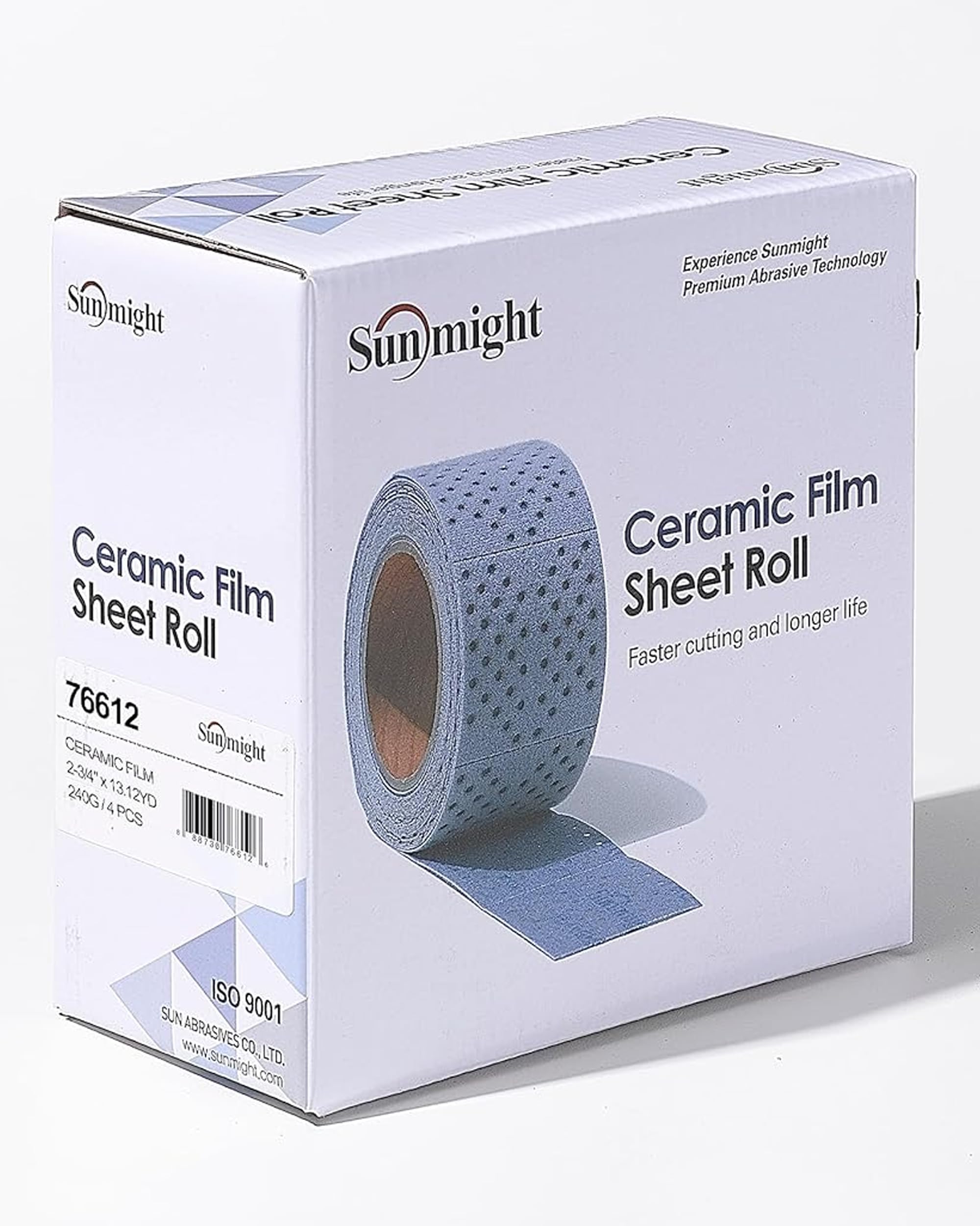 Sunmight Keramikfolien-Schleifpapier-Rolle, 7 cm x 13,12 m, 240 g, Klett-Schleifpapier für Karosserie, Autoschleifen, Holz, Metall, Longboard-Blockwerkzeuge, nass und trocken