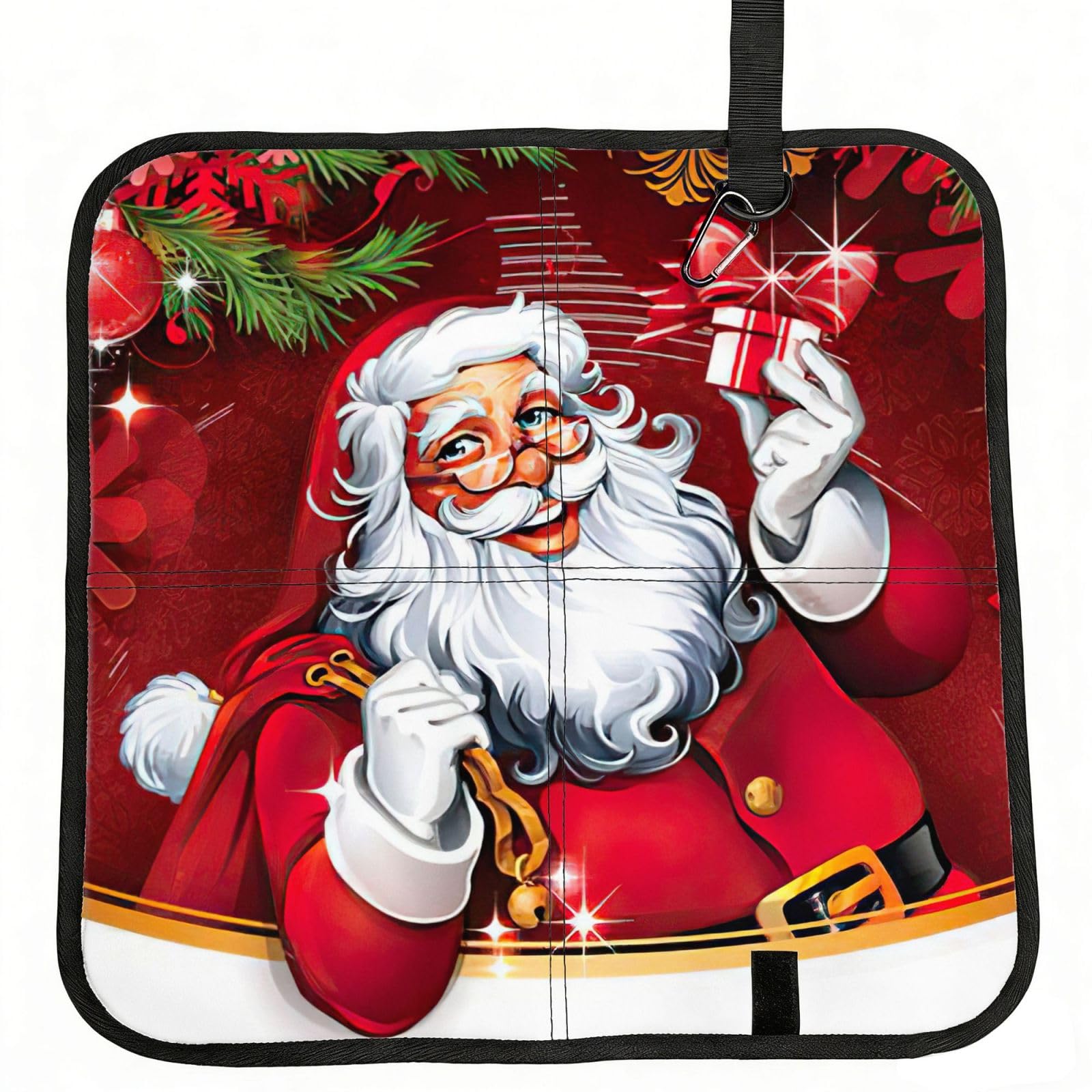 bghdfa Santa Claus Xmas Gifts Print Outdoor Sitting Mat Waterproof Oxford Cloth Seat Cushion Folding Foam Camping Seat For Picnic