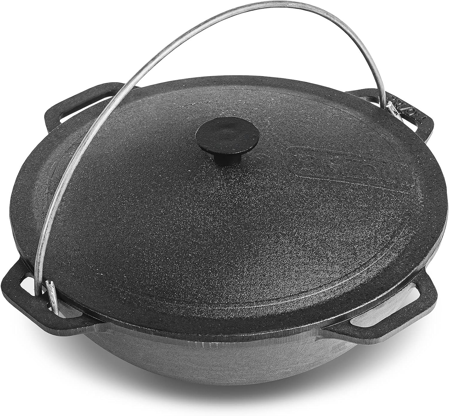 Gusseisen Usbekischer Kasan Dutch Oven Topf mit Deckel 6.3qt. (6L) Asiatischer Kessel Camping Wok Kochen Küche