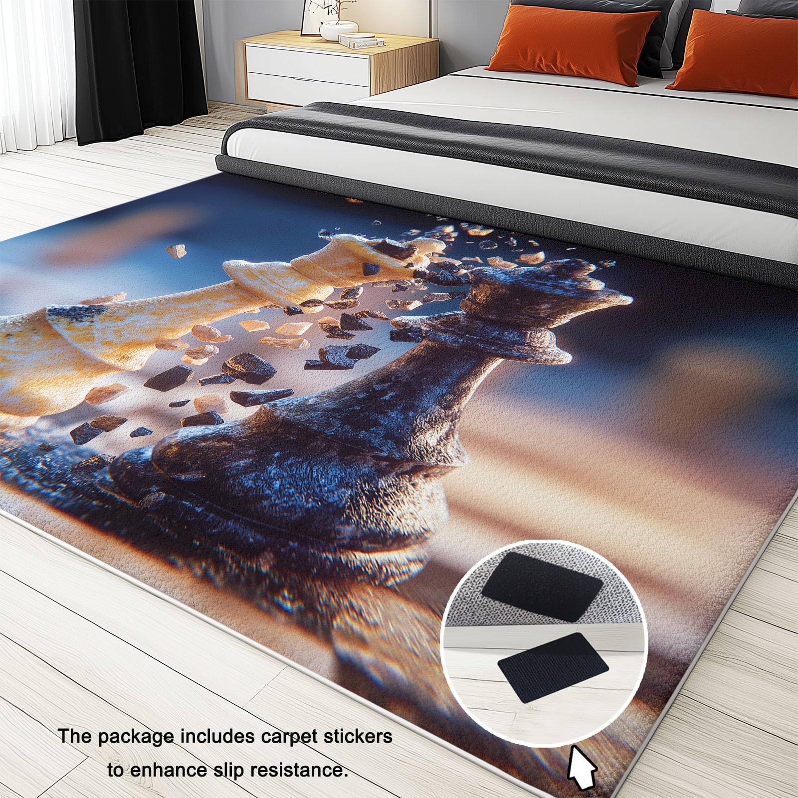 Generisch Dywan – 120 x 180 cm, dla chłopców i dziewczynek, antypoślizgowy, nadaje się do prania, ultra miękki, dywan z niskim runem, do salonu, sypialni, pokoju dziecięcego, figurki szachowe 3D