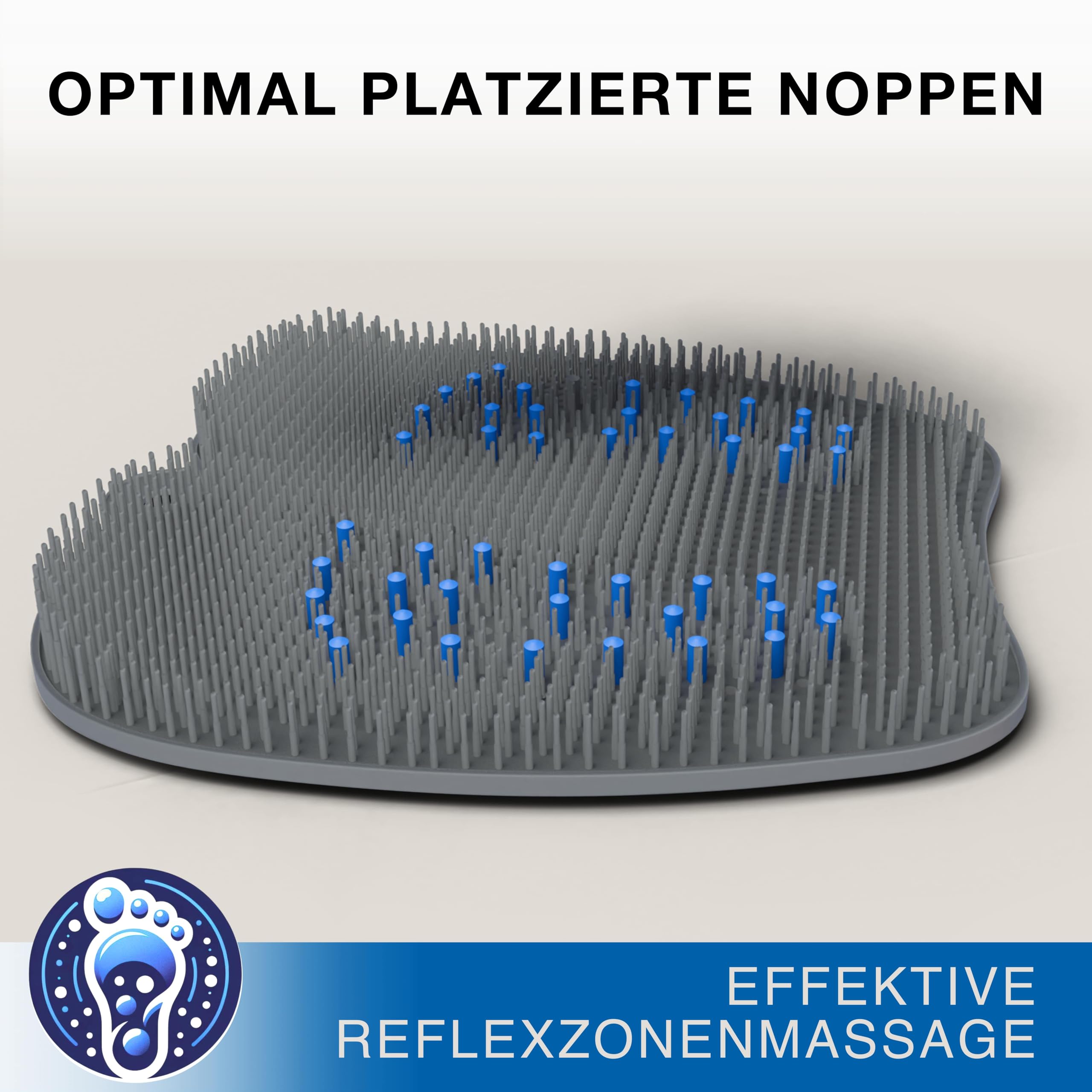 VMbathrooms Fußzauber - Cepillo de pies antideslizante original para masaje y limpieza de pies, alfombrilla de silicona para ducha con efecto peeling