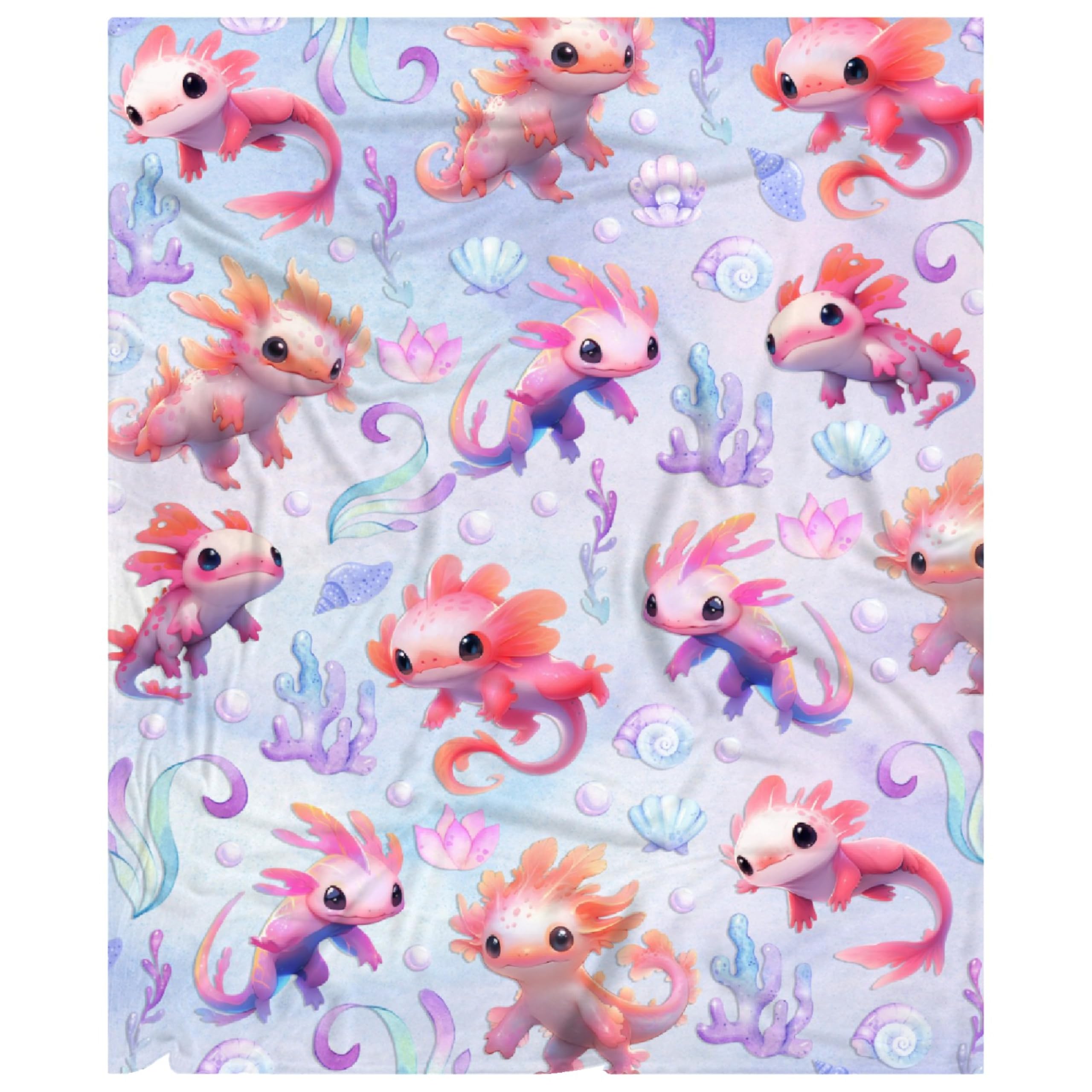 Cute Axolotls Blanket Gifts for Girls Boys Kids Axolotl Lovers - Super Soft Warm Fuzzy Cozy Lightweight Plush Throw Sheet for for Room Nap Couh Sofa Home Car - 40" X 50"