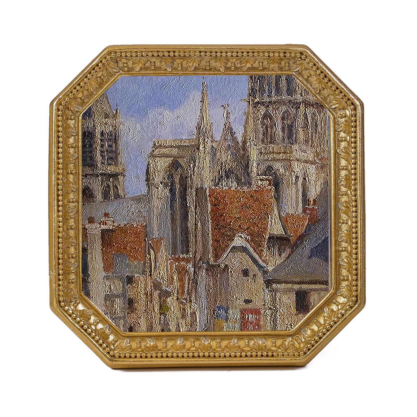 SIKOO Antique 4x4 Picture Frame Vintage Small Gold Frames Square Tabletop and Wall Mount Display Antique Wall Decor