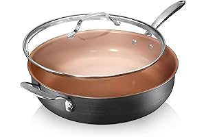 Gotham Steel Pro Nonstick Deep Saute Pan with Lid