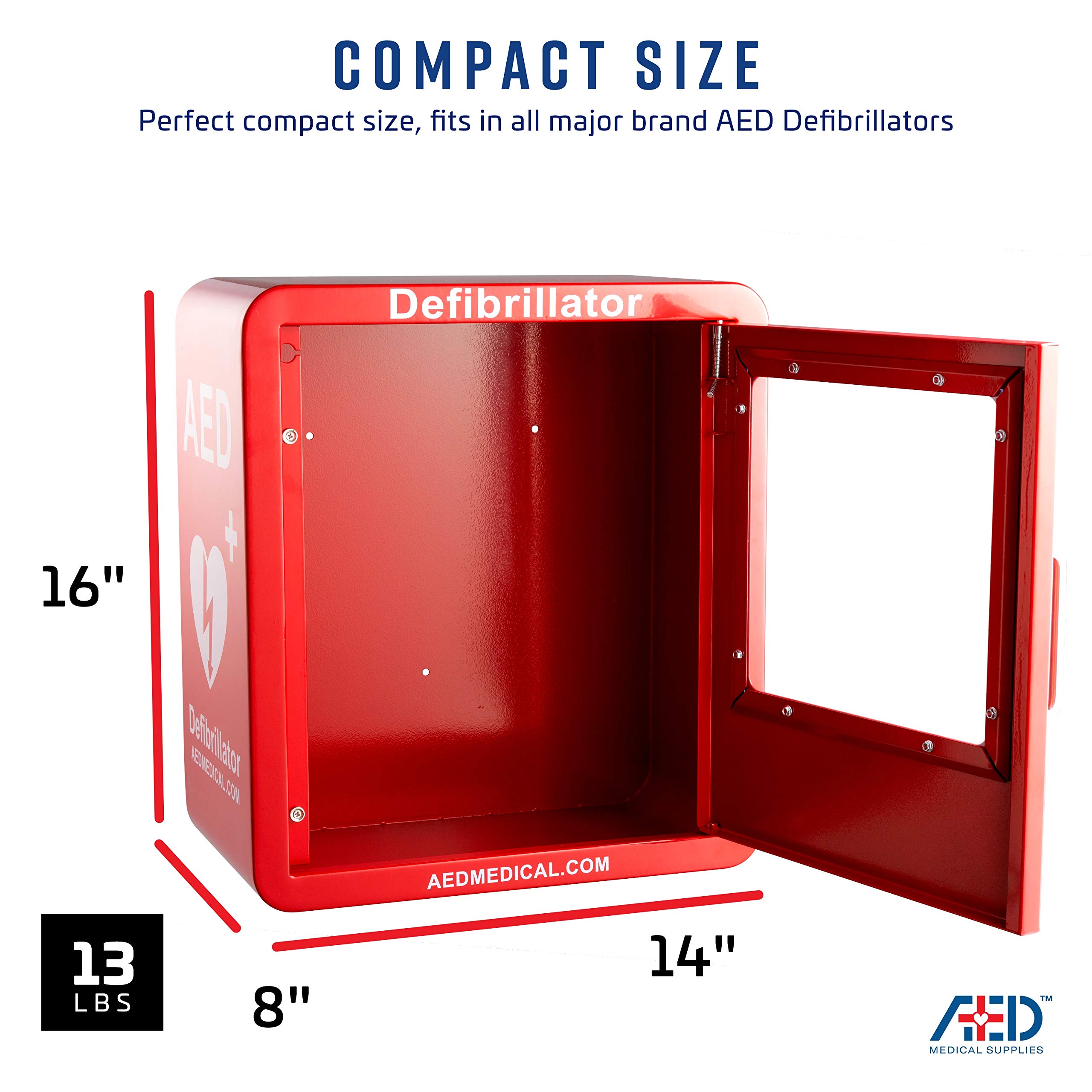 Stainless Steel AED 14 x 8 x 15.5 Inch Wall Mount Storage