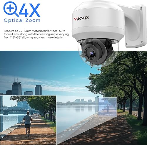 Miniatura 4 de Cámara IP PTZ de 8 MP para exteriores con micrófono integrado, zoom óptico 4X, zoom digital de 16X, inclinación panorámica con visión nocturna IR de