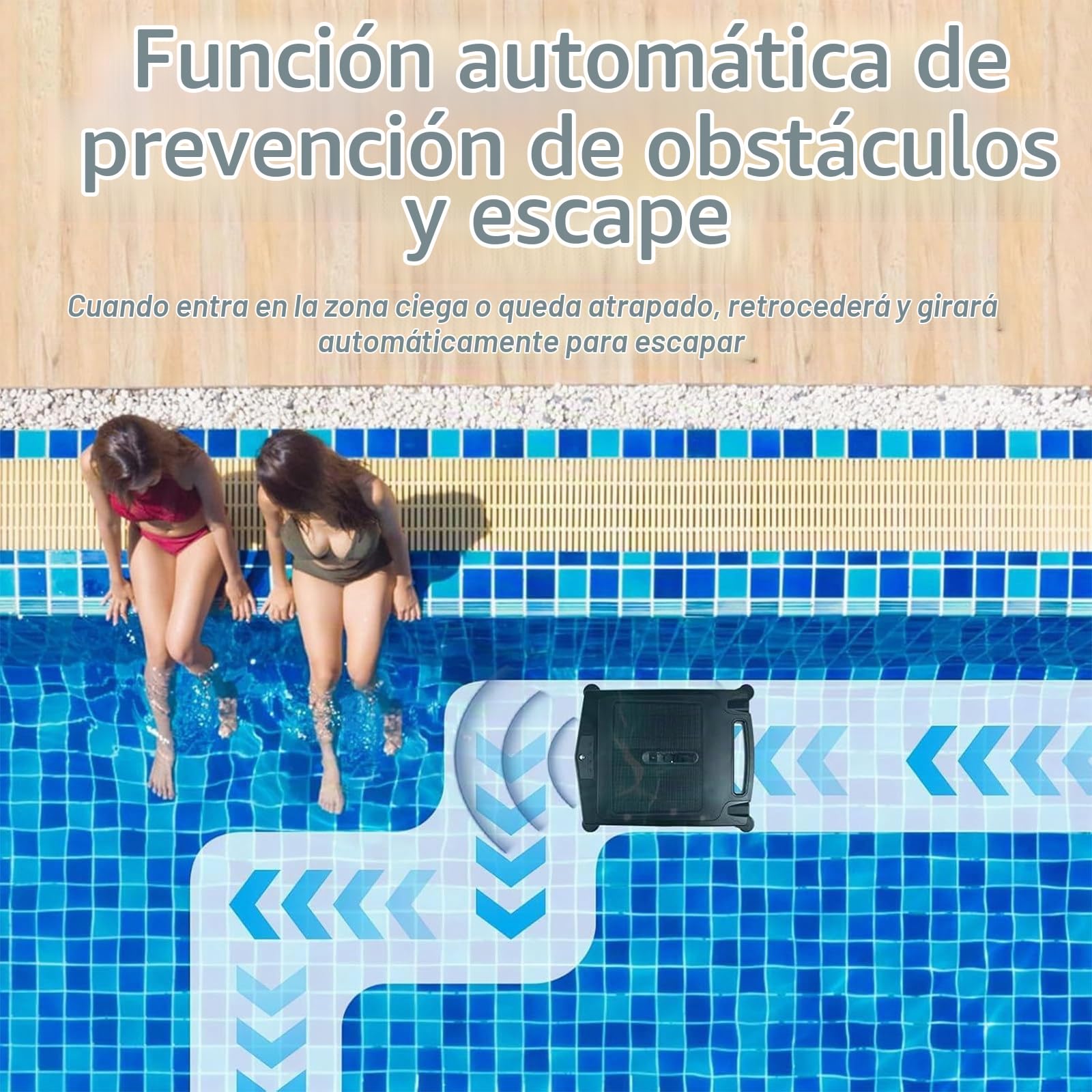 Skimmer Solar para Piscinas, Limpieza 24/7, Dos Modos de Carga, Inteligente para Evitar ObstáCulos, Ideal para Todo Tipo de Piscinas