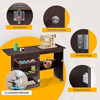 Amazon.com: VIVOHOME Folding Sewing Craft Table, Rolling