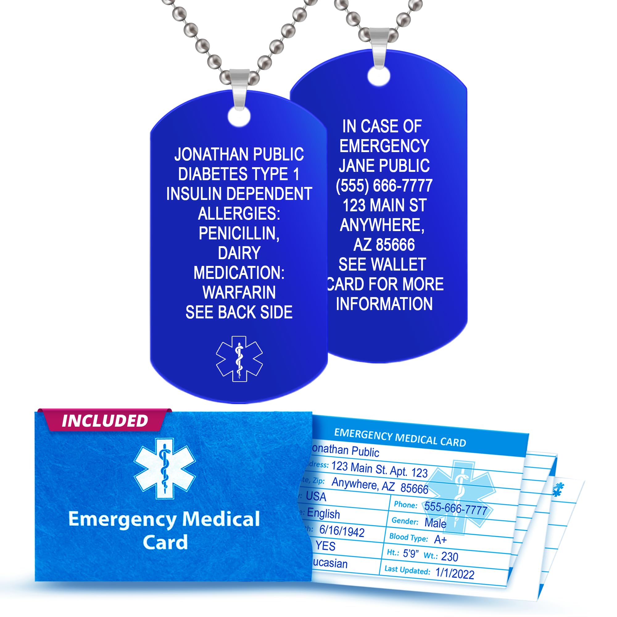 Universal Medical Data Emergency Alert Necklace