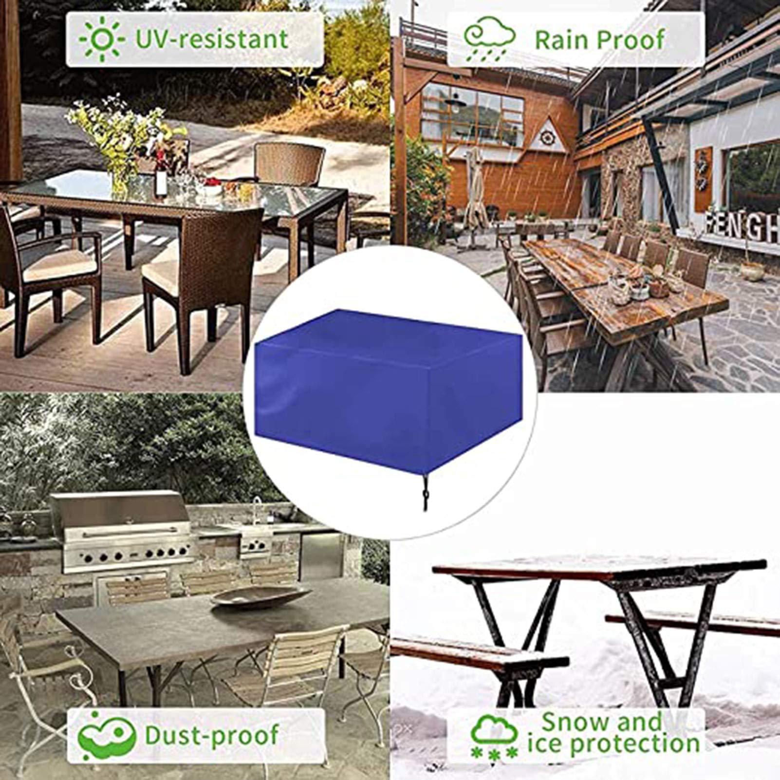 Fodere per mobili da Giardino Antivento 210x110x70cm, Fodere per Patio Impermeabili, Fodere per mobili da Esterno, Pioggia e Neve Antipolvere Antivento durevoli e comode