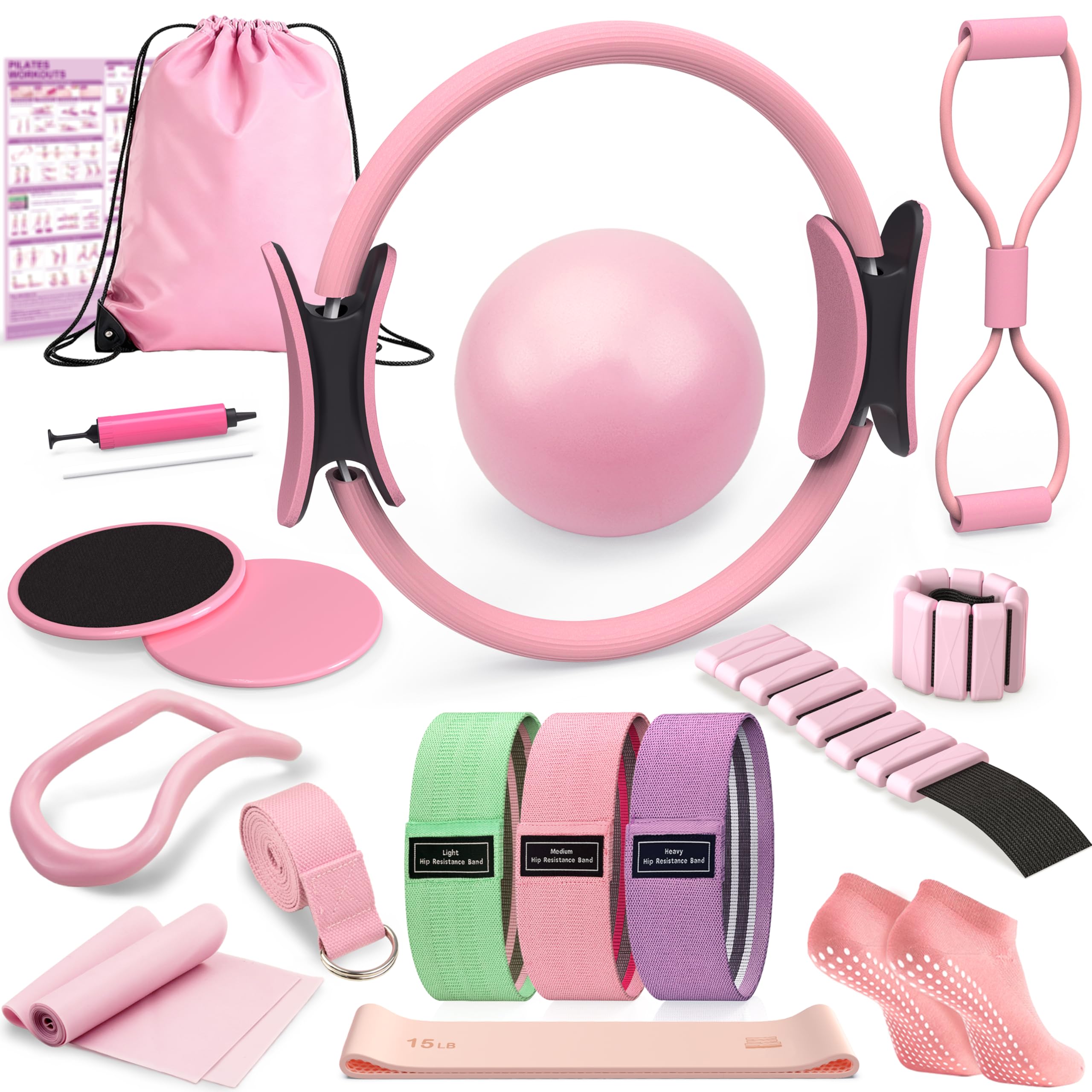 Pilates Kit for Home Workouts Pilates Equipment Ring and Ball Set Pilates Essentials Kit for Women Home Pilates
