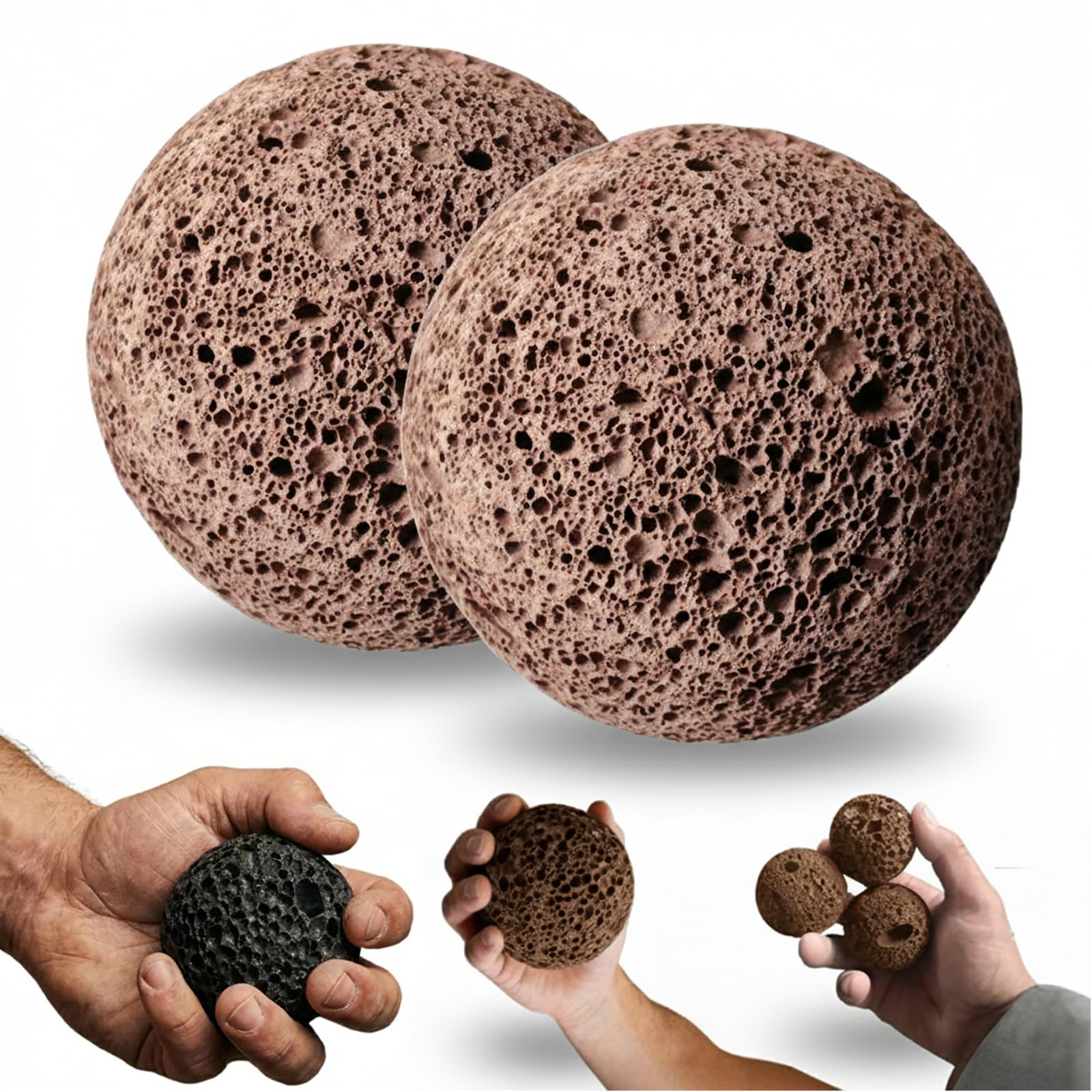 2PCS Callus Ball for Hand, Moon Grip Ball for Rock Climbing, Skin Conditioning & Callus Building Grip Trainer, Natural Stone Hand Grip Strengthener for Athletes, Weightlifting & Gym