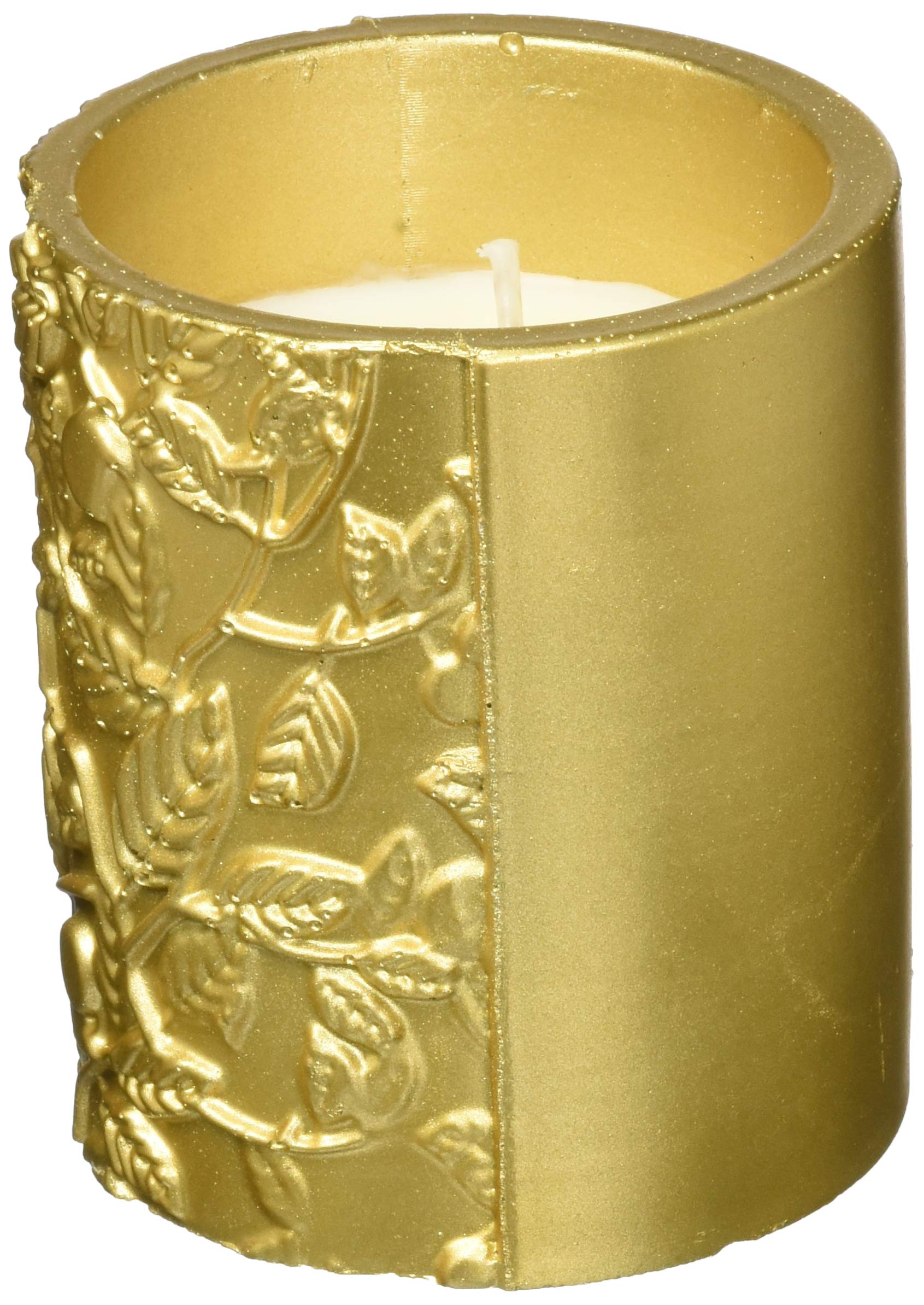 Candellana Candles Candlefort Concrete Candle-Tranquility Classic Gold, Scent: Warm Feather