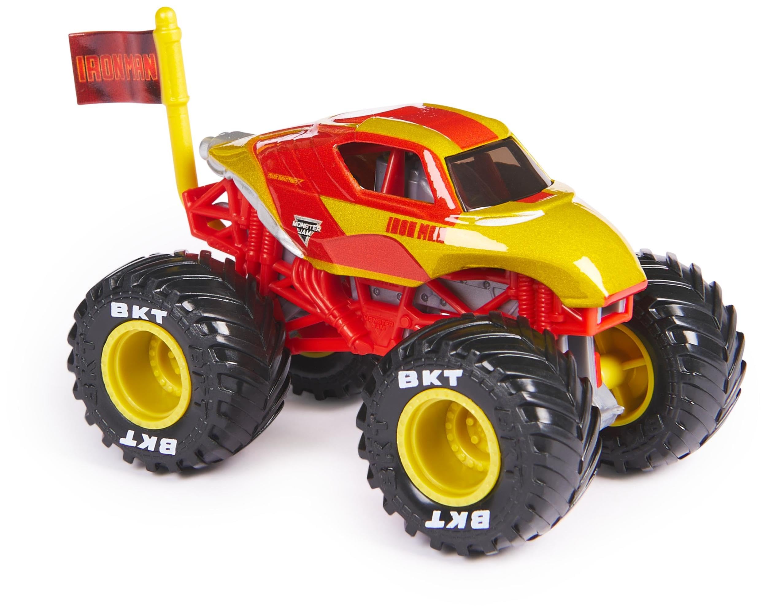 MONSTER JAM, Veicolo Die-Cast Ufficiale Marvel Captain America, in Scala 1:64, Giocattoli per Bambini, 3+ Anni