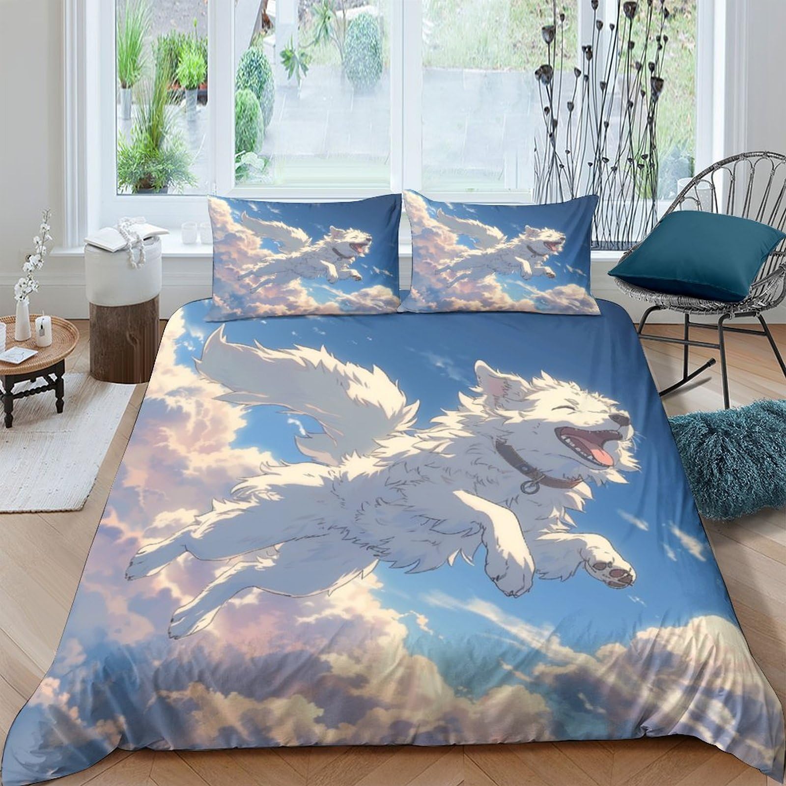 BARDYS Wolf for Teens And Adults Duvet Cover 3D Print Wild Animals Quilt Cover Comforter Covers Bedding Set with Zipper Closure with Pillow Cases Soft Microfiber 3 Pieces Double（200x200cm）