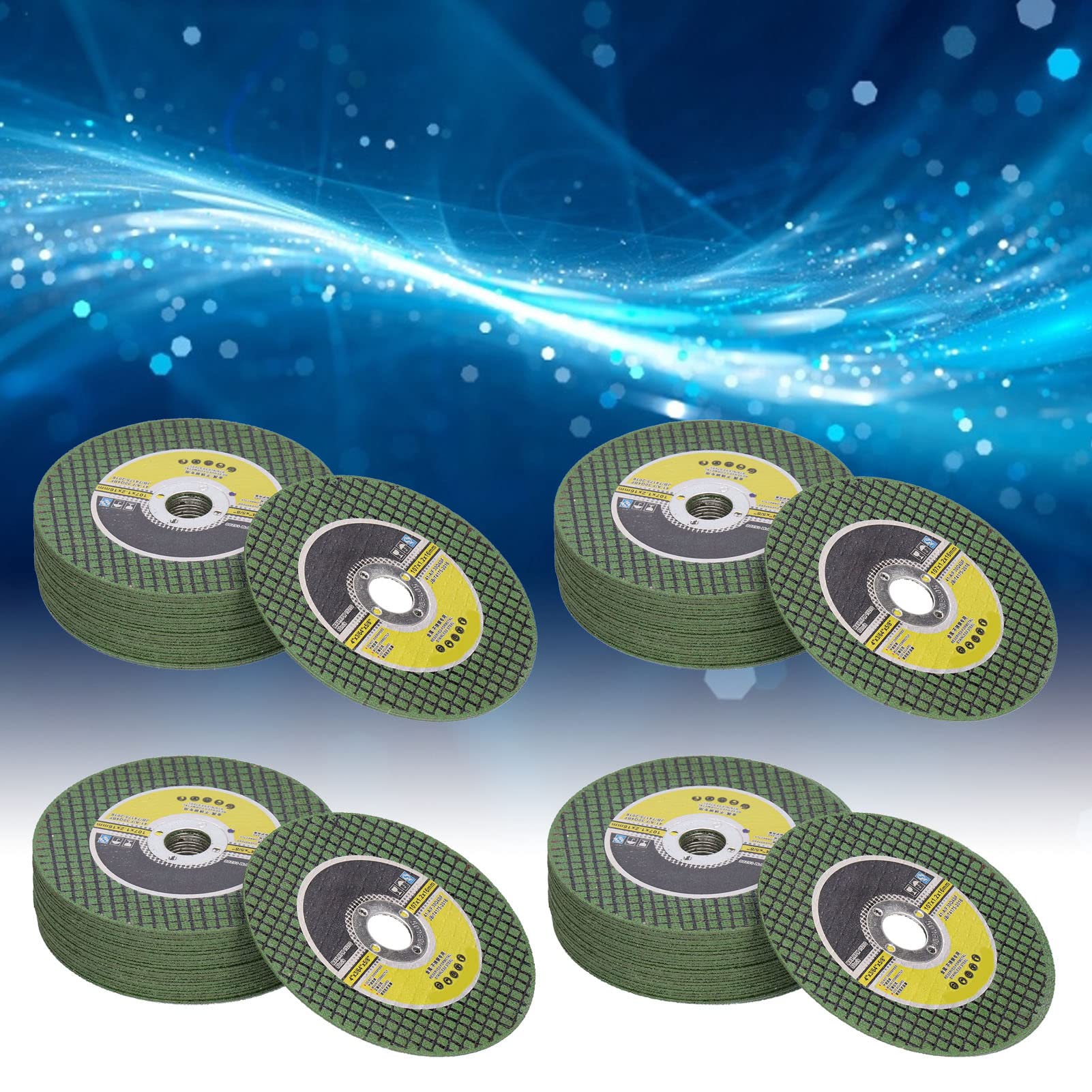 Annadue Disco Abrasivo de Rueda de Corte de Resina de 100 Piezas Rueda de Corte de 107 Mm para Acero Inoxidable, Metal, Herramientas Rotativas - Discos Abrasivos de Malla de Tela de Doble Capa